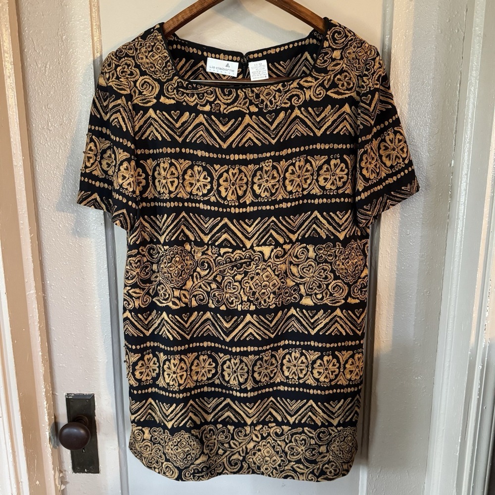 Y2K Bobo Chic Womens 12 VTG Beaded 90s Tunic Capsule Wardrobe Liz Claiborne